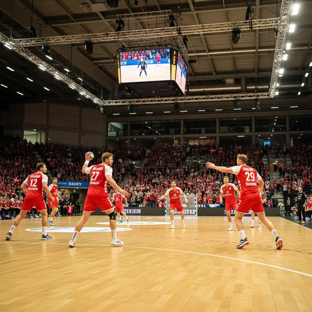 Handballspiel in einer dänischen Arena
