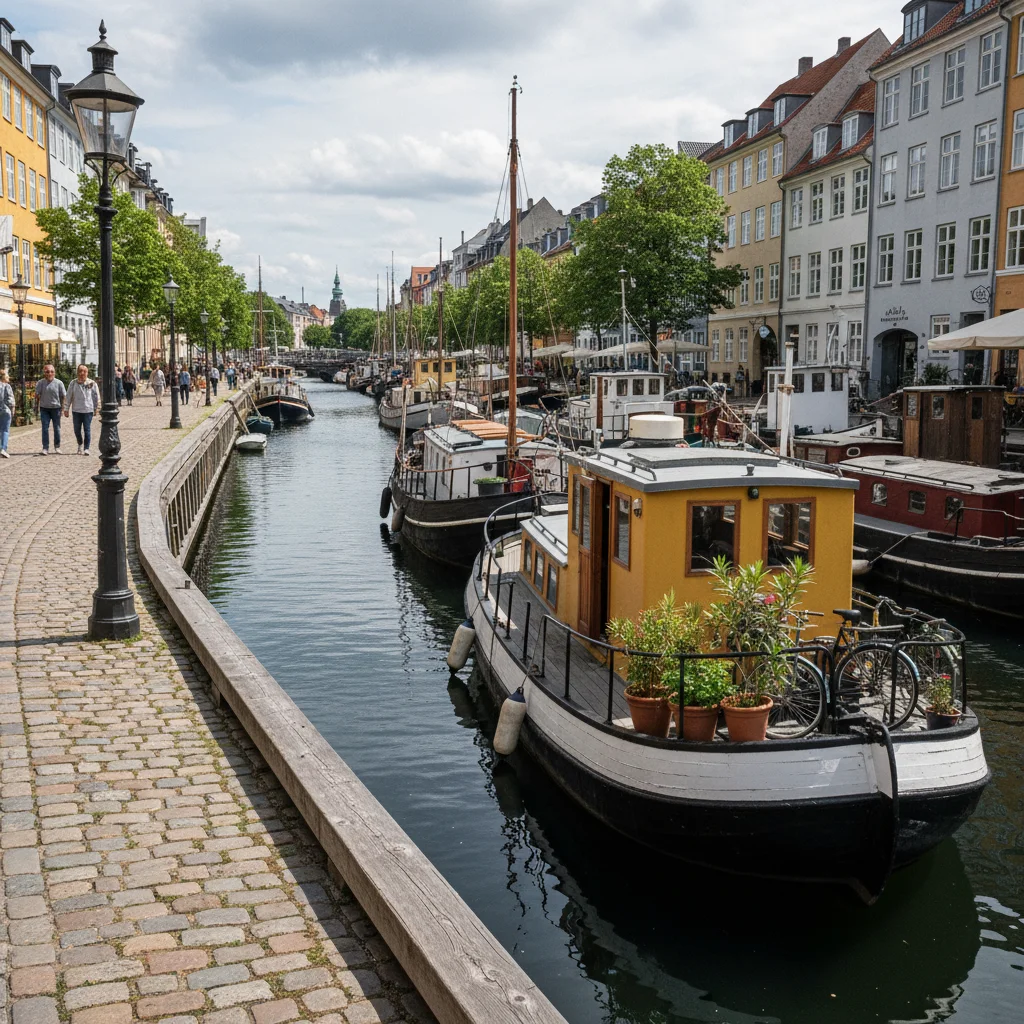 Kanäle und Hausboote in Christianshavn