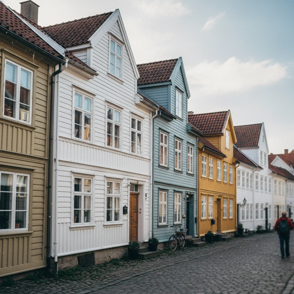 Die weißen Holzhäuser von Gamle Stavanger