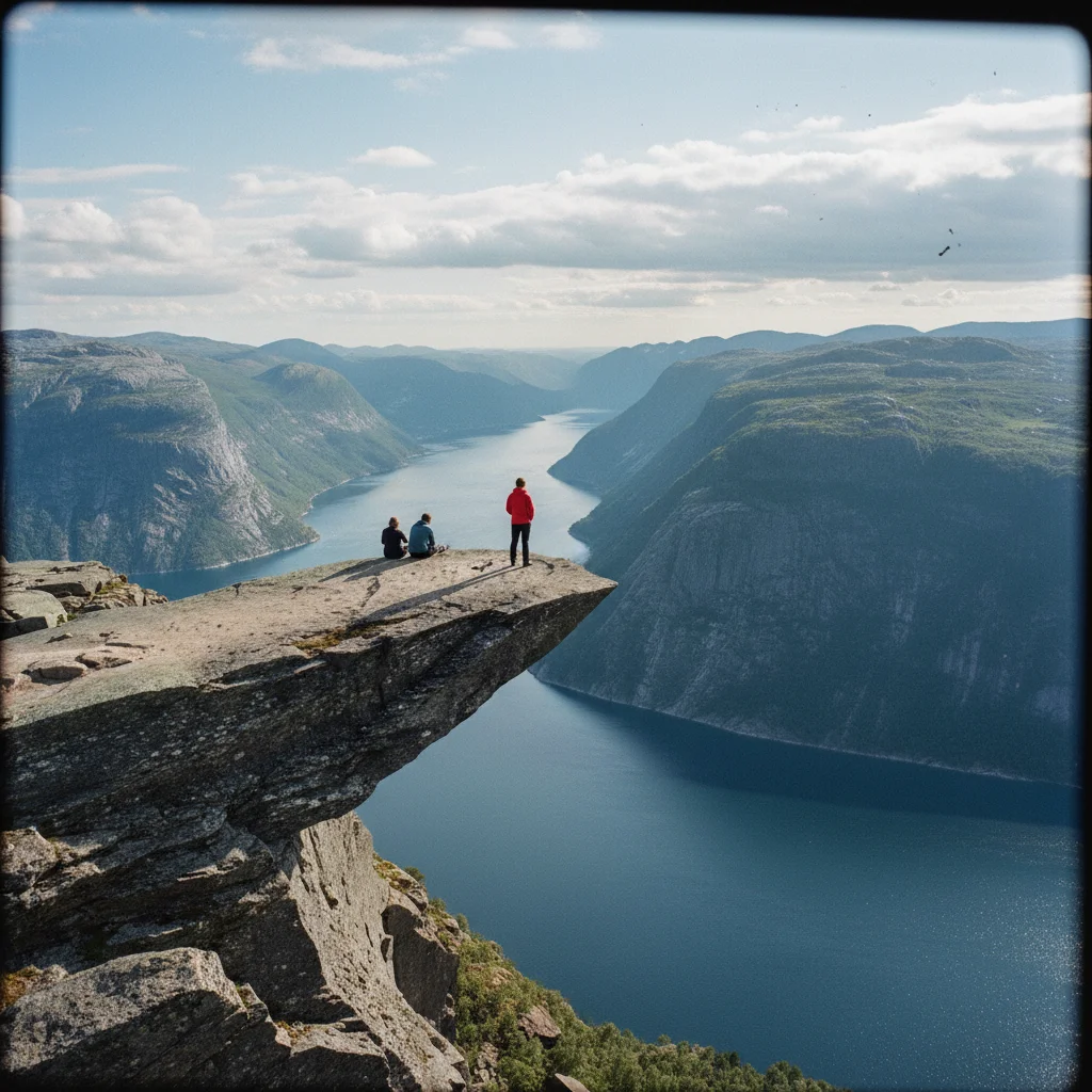Der Preikestolen hoch über dem Lysefjord bei Stavanger
