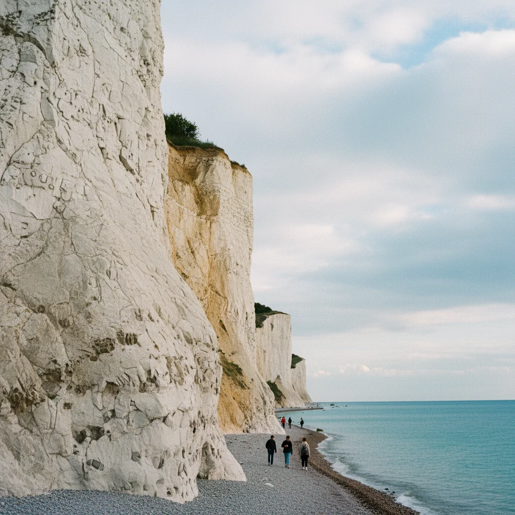 Weiße Kreideklippen von Stevns Klint an der Ostsee
