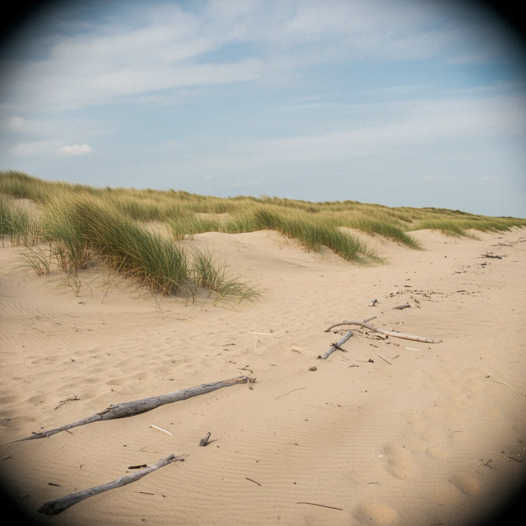 Weitläufiger Sandstrand bei Lomma nördlich von Malmö mit Dünen und Strandhafer