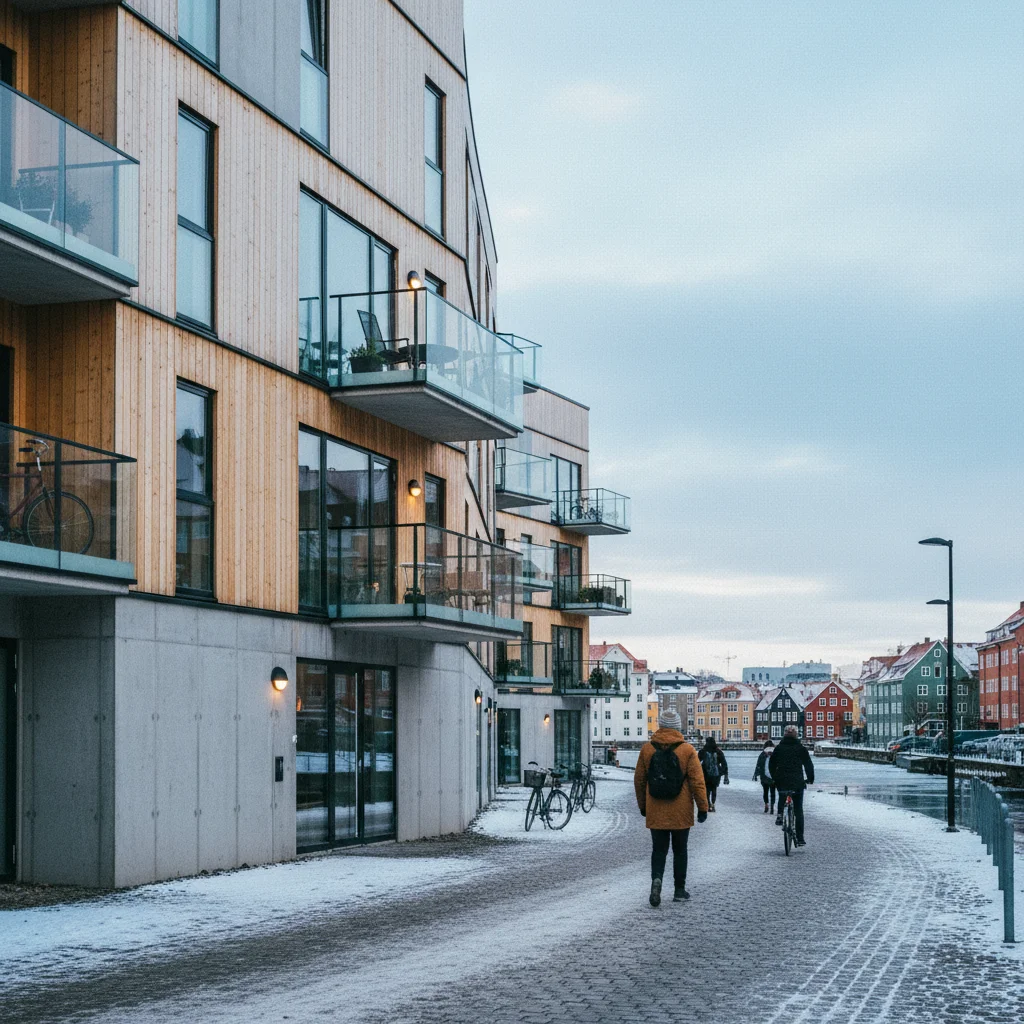 Studentenwohnheim in einer skandinavischen Stadt