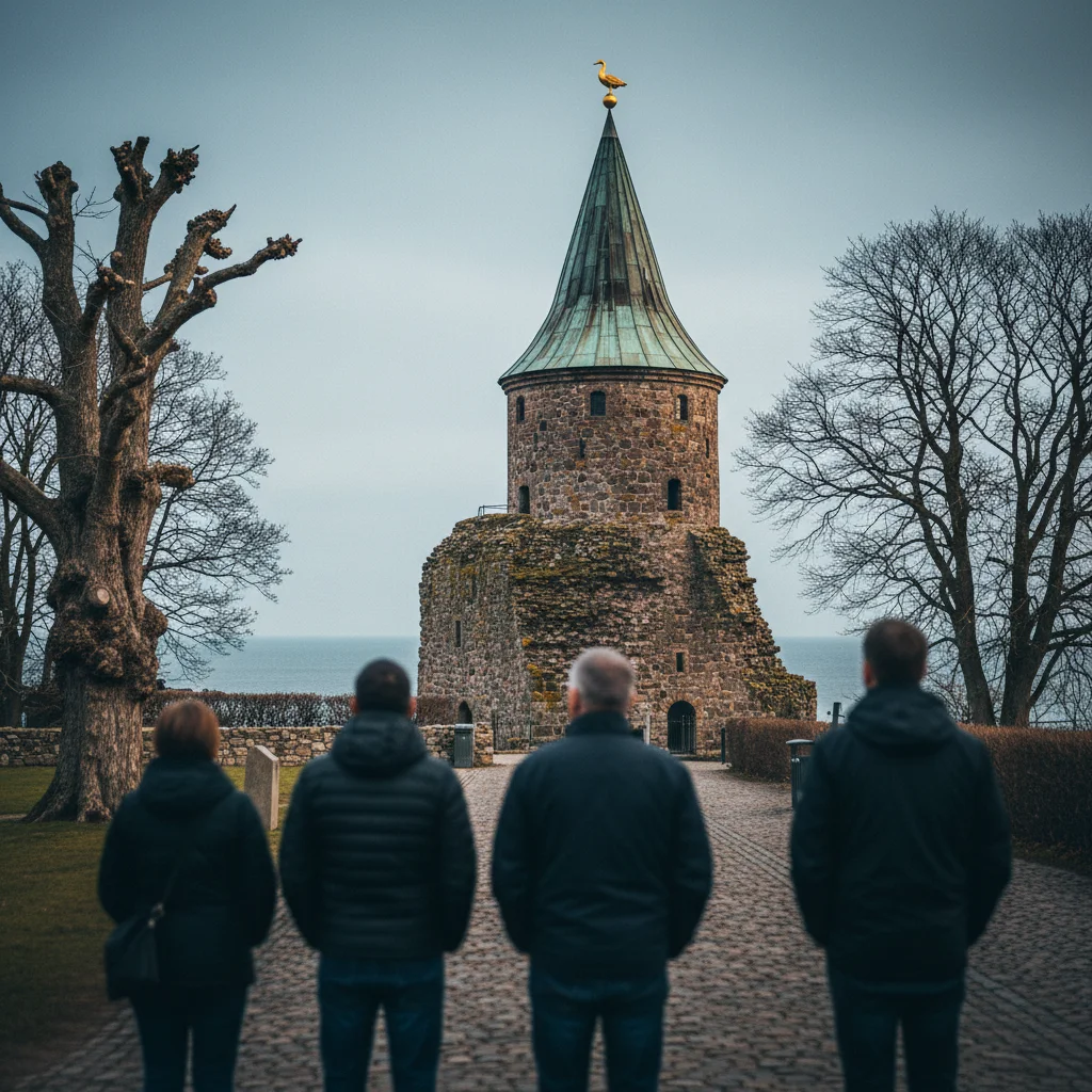 Der Gänseturm von Vordingborg mit der goldenen Gans auf der Turmspitze
