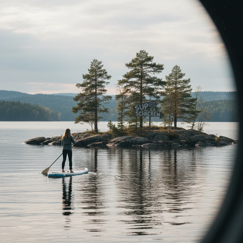 SUP-Board zwischen den finnischen Schäreninseln