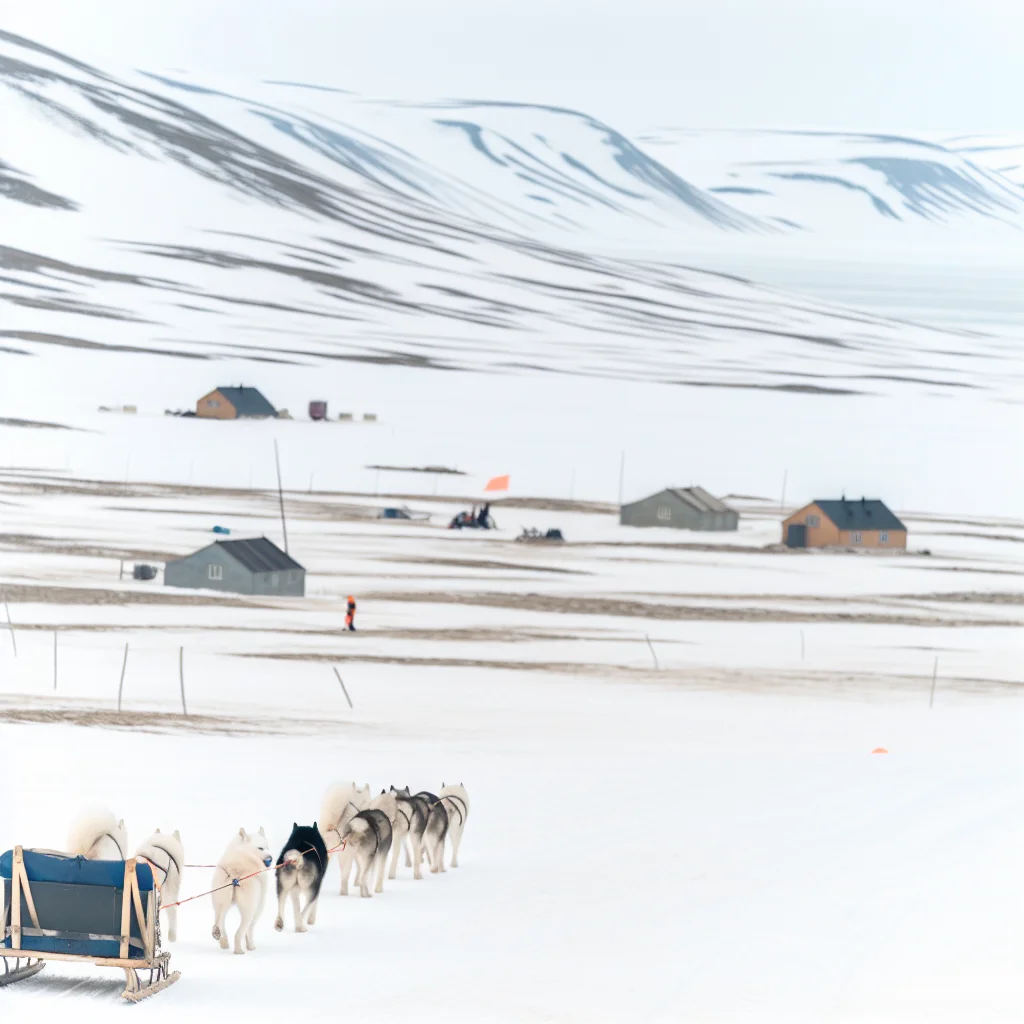 Hundeschlittentour durch die arktische Landschaft auf Svalbard