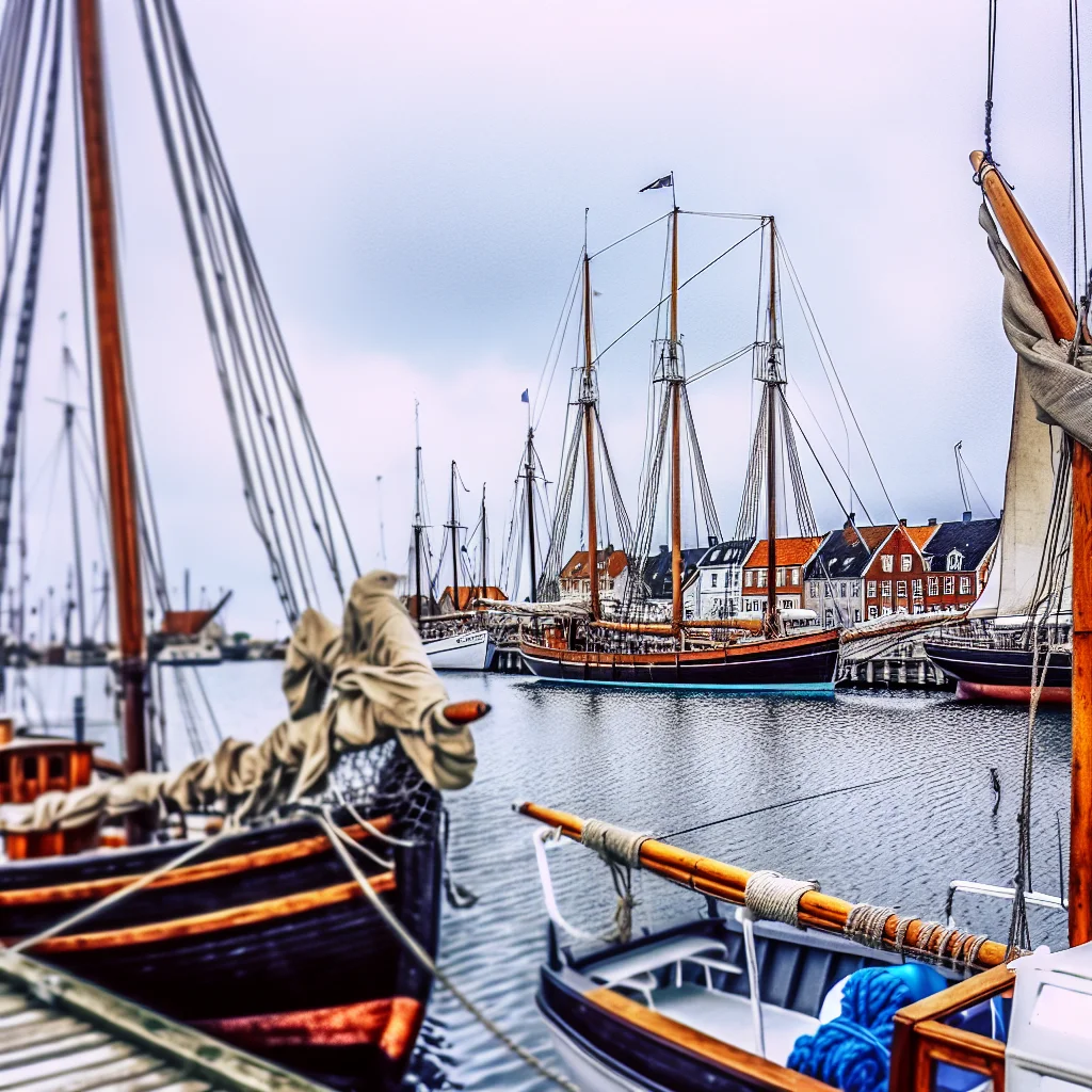 Hafen von Svendborg mit historischen Segelschiffen und Booten
