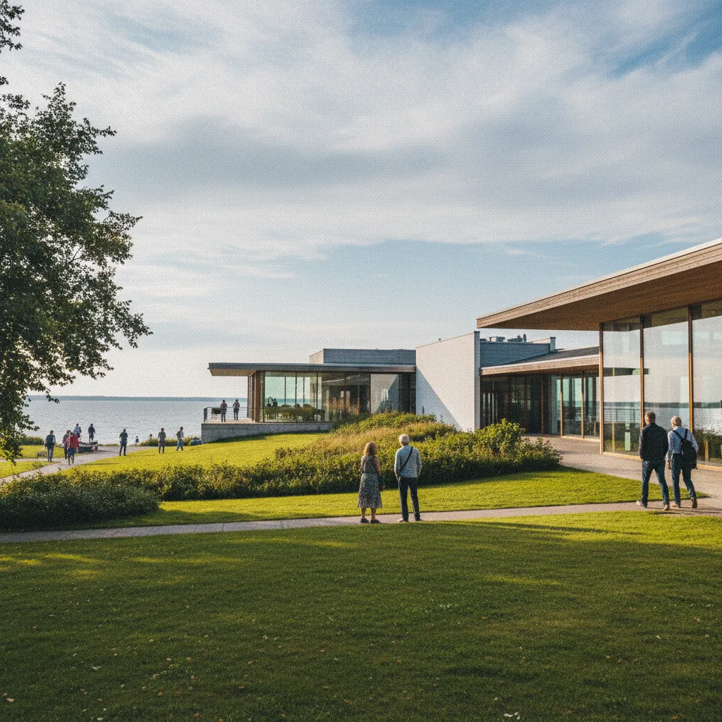 Louisiana Museum of Modern Art bei Humlebæk mit Blick auf den Öresund