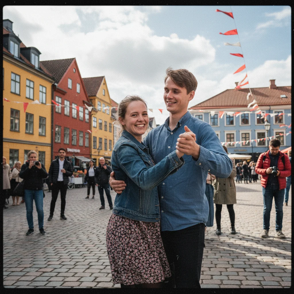Tangotänzer bei einem sommerlichen Festival in Finnland