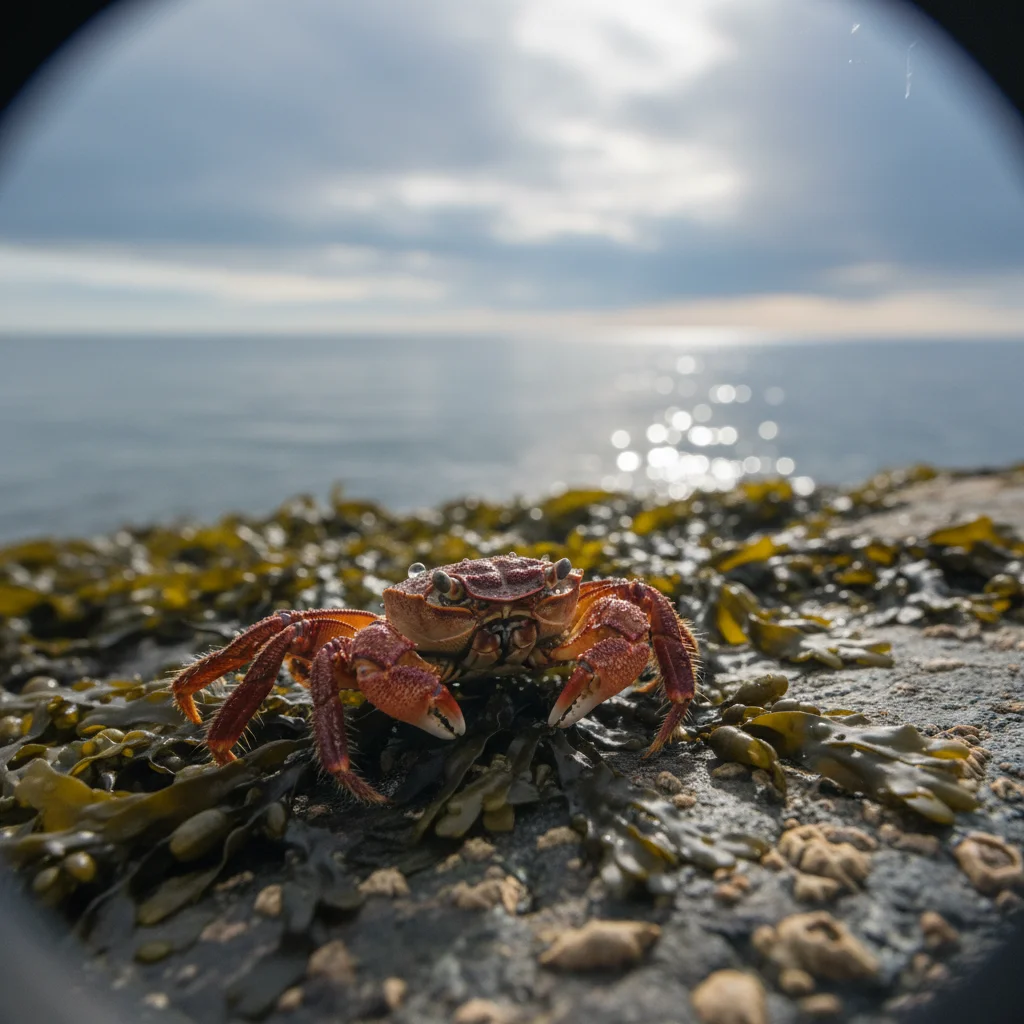 Große Krabbe auf dem Meeresboden in Norwegen