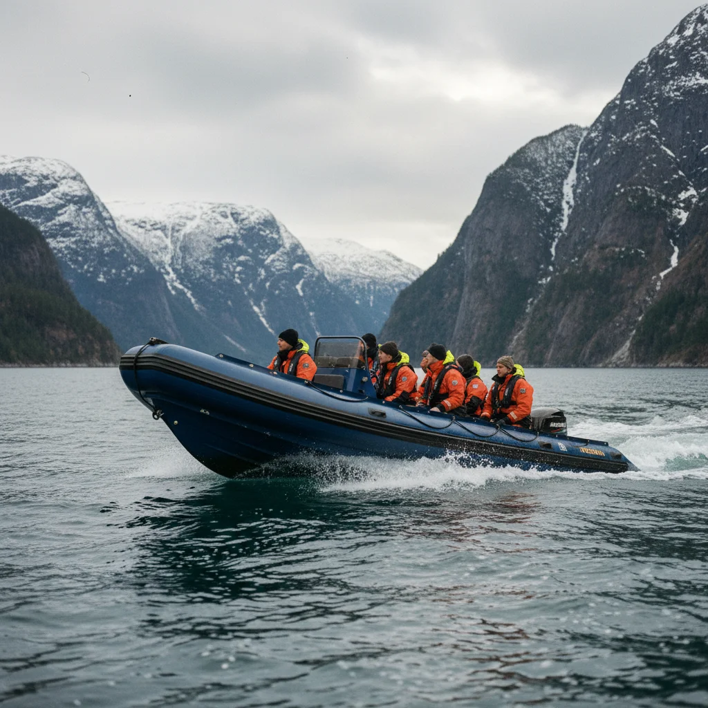 Orca unter Wasser in einem norwegischen Fjord