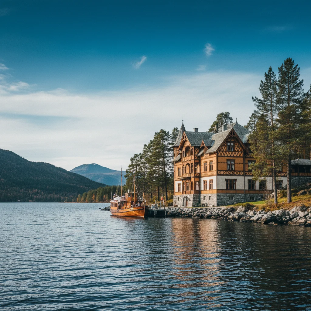 Das historische Dalen Hotel am Bandak-See in der Telemark