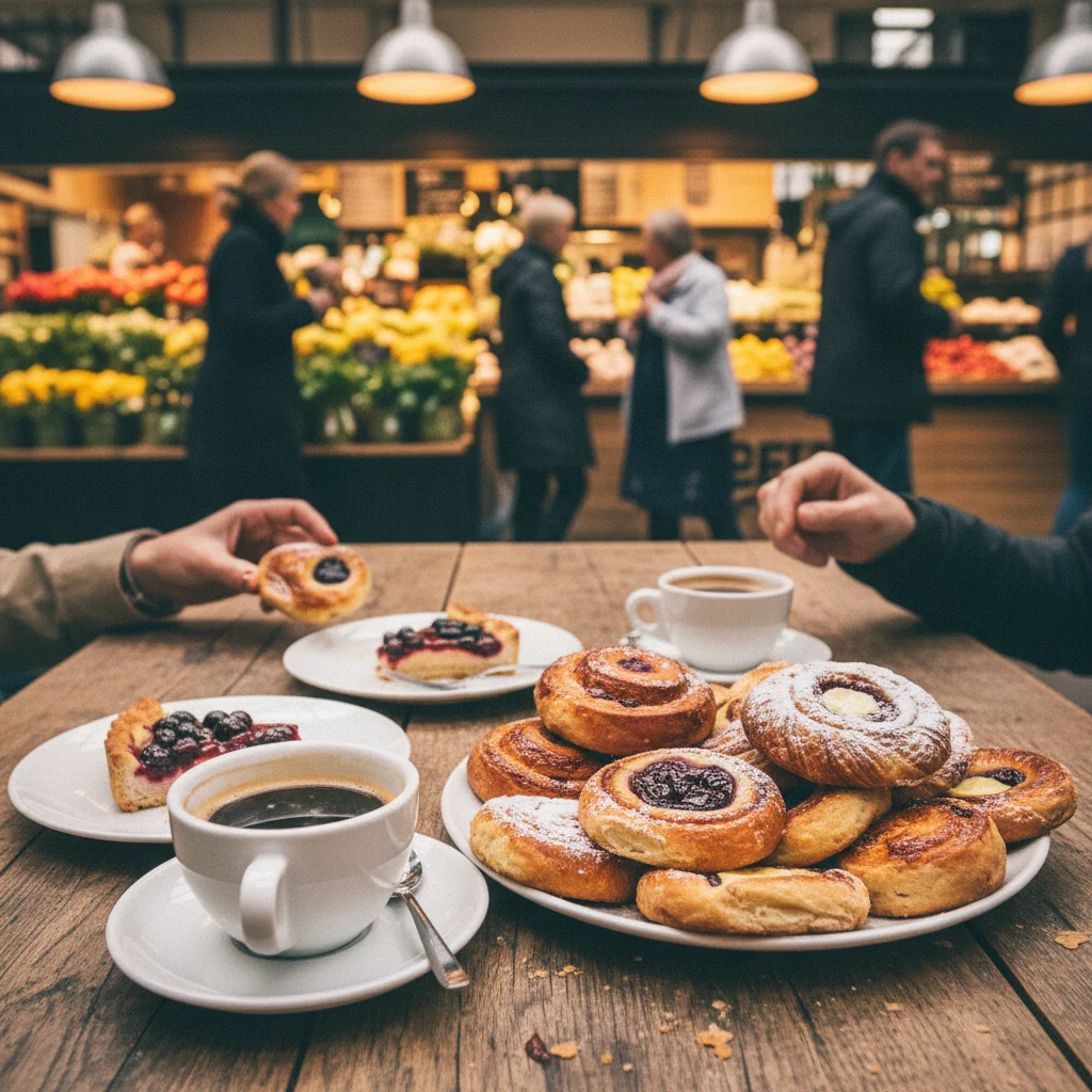 Kaffee und Gebäck in den Torvehallerne