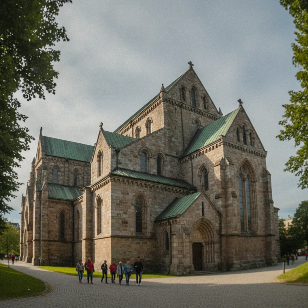 Der Nidarosdom in Trondheim, Norwegens bedeutendste Kirche