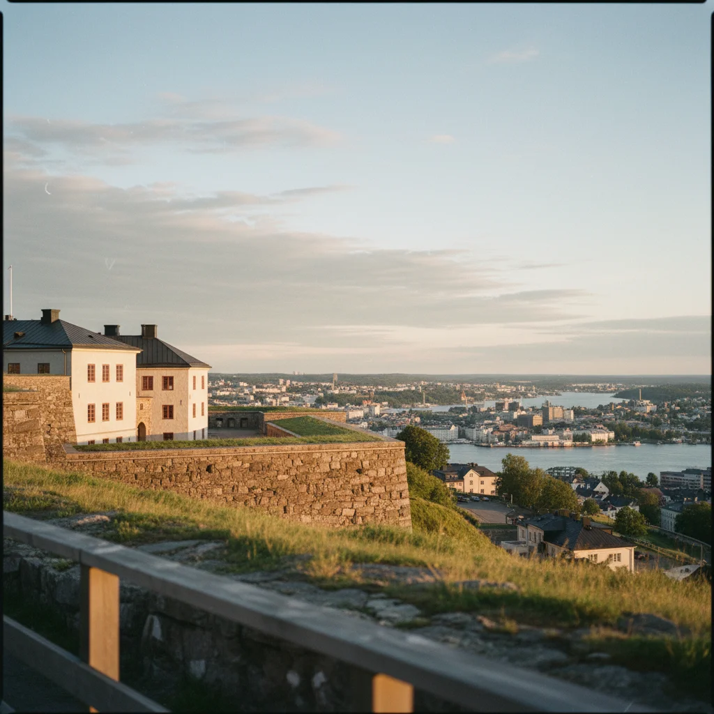 Die Festung Kristiansten über Trondheim mit Blick auf die Stadt