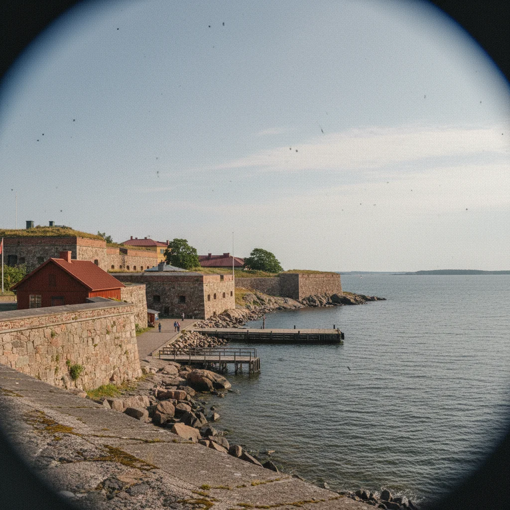 Festung Suomenlinna vor Helsinki vom Meer aus gesehen