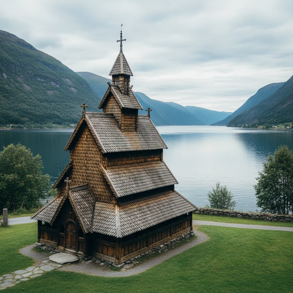 Die Stabkirche Urnes am Lustrafjord