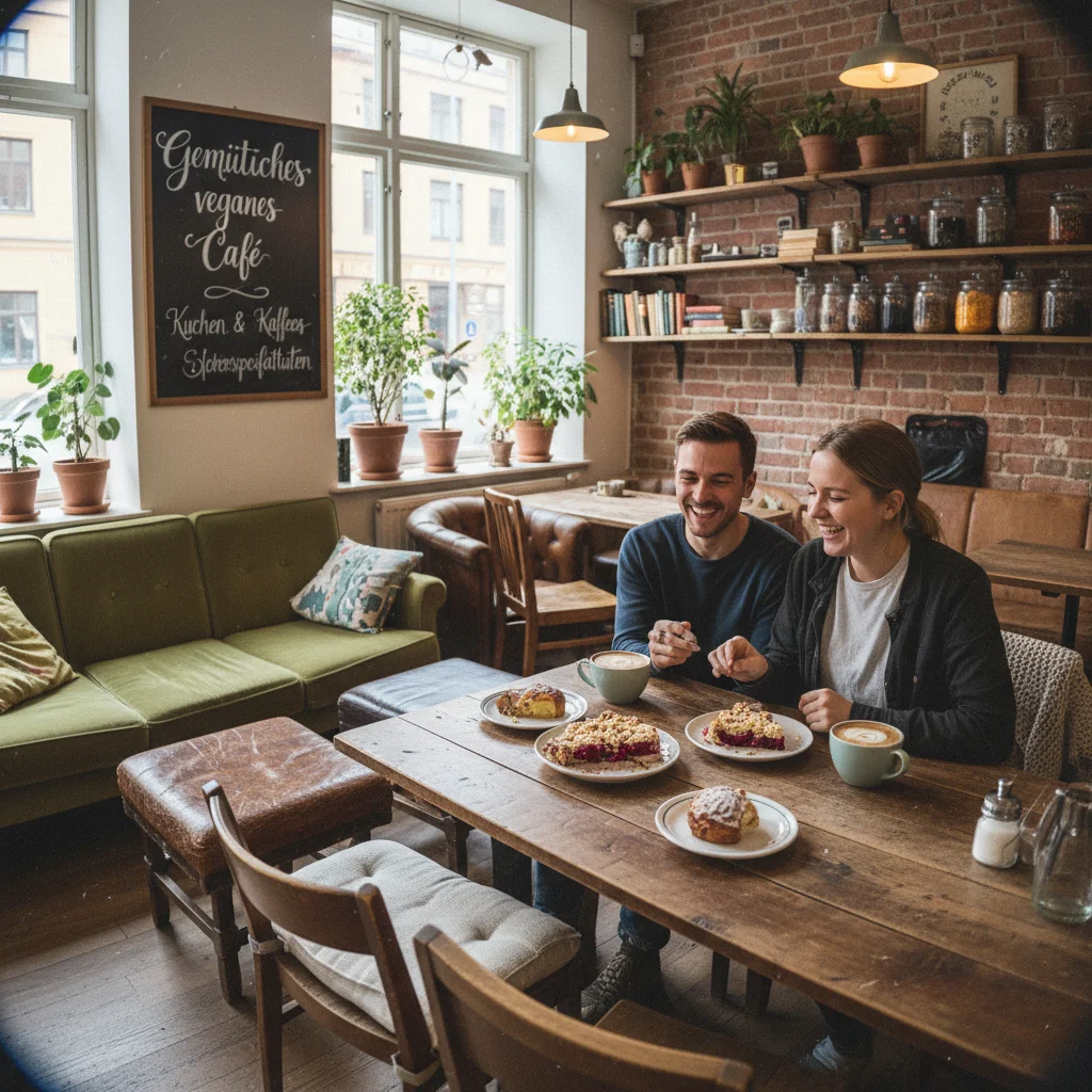 Gemütliches veganes Café in Göteborg mit Kuchen und Kaffeespezialitäten