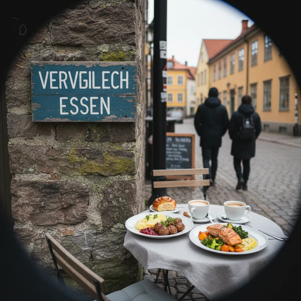 Norwegische und schwedische Spezialitaeten nebeneinander