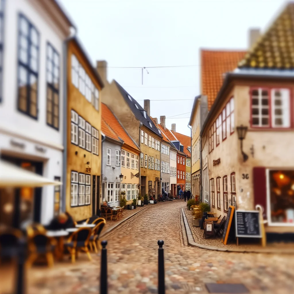 Kopfsteingepflasterte Gassen im Lateinviertel von Viborg