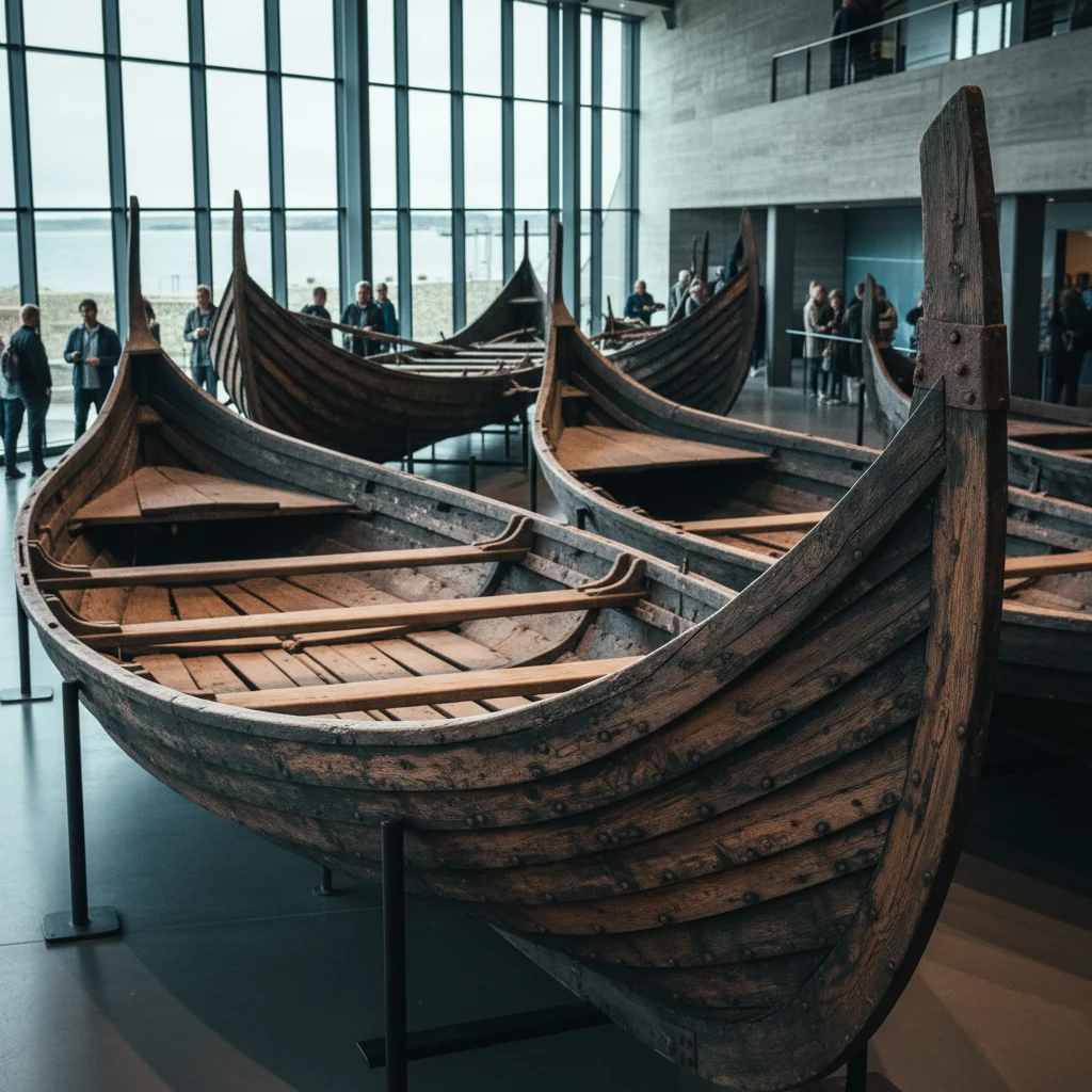 Die originalen Wikingerschiffe im Museum in Roskilde