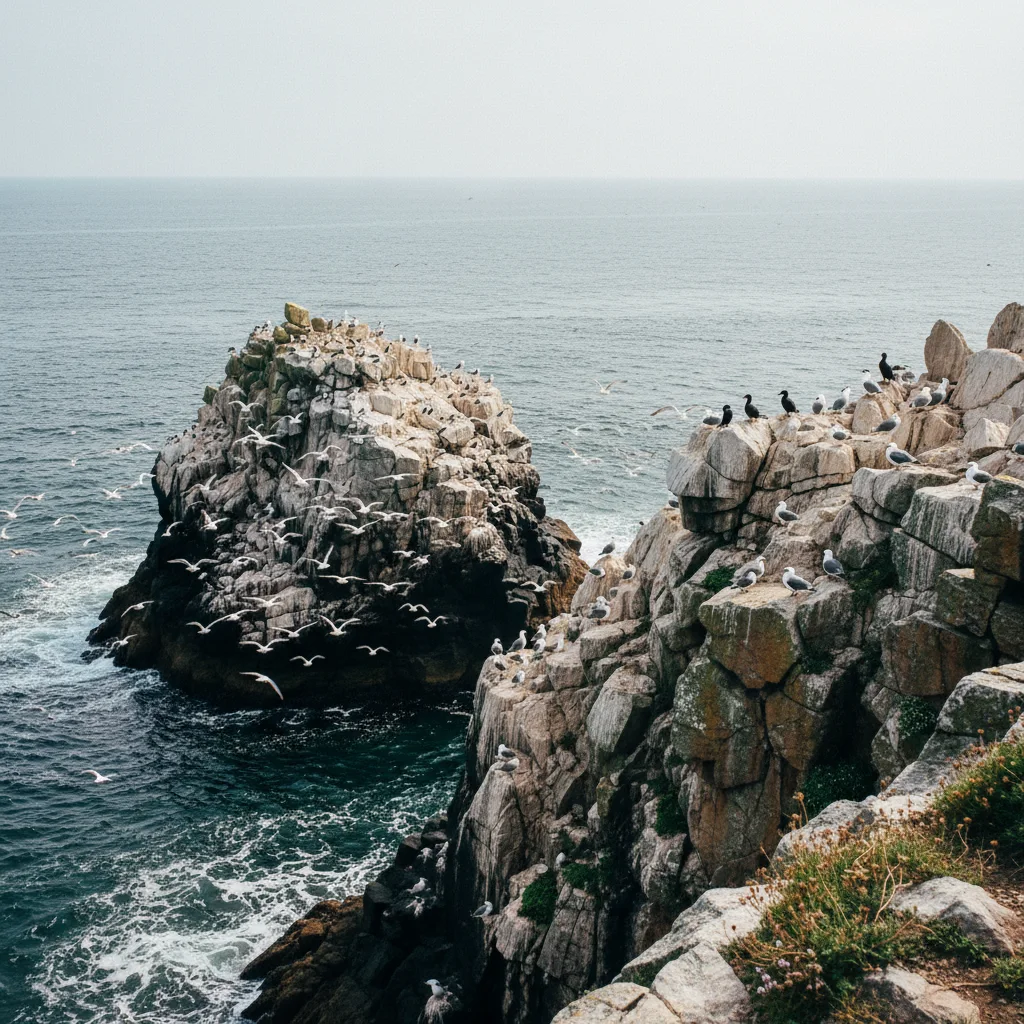 Seevögel an den Klippen von Bornholm