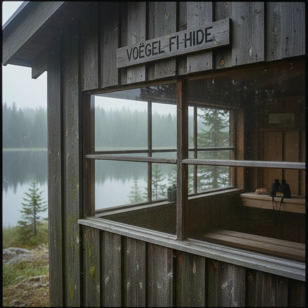 Vogel-Beobachtungshütte (Hide) im finnischen Wald