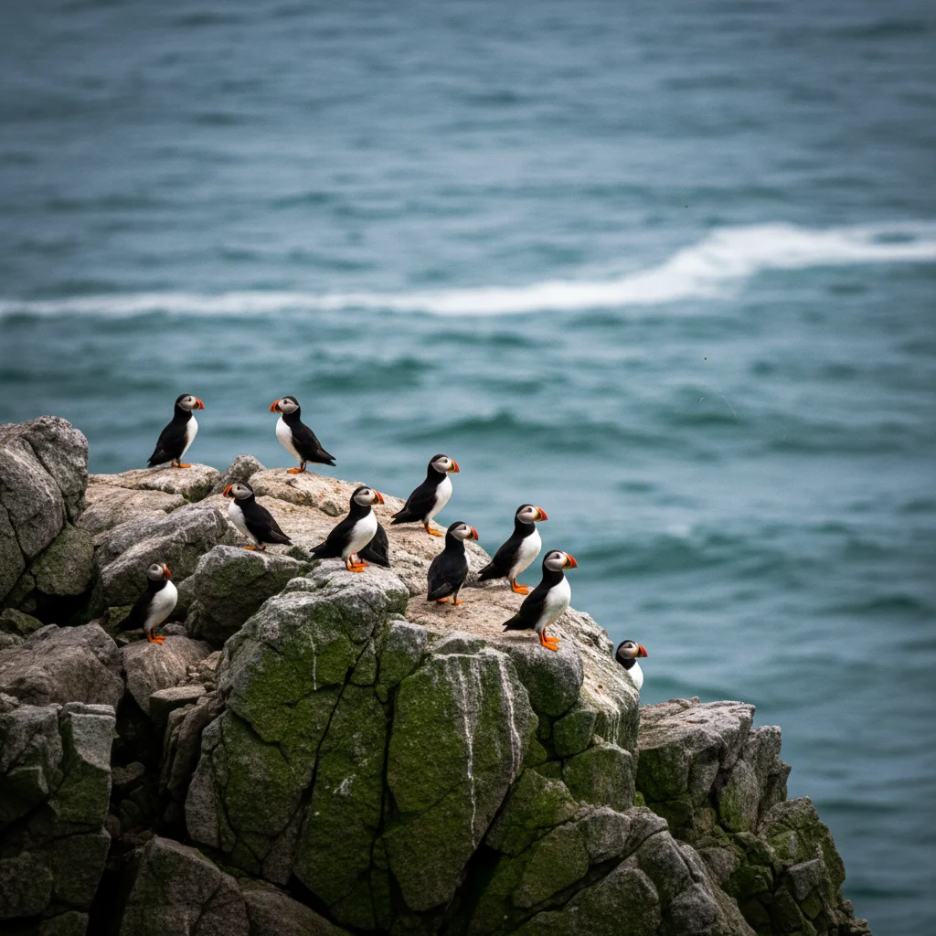 Papageientaucher auf der Insel Runde in Norwegen