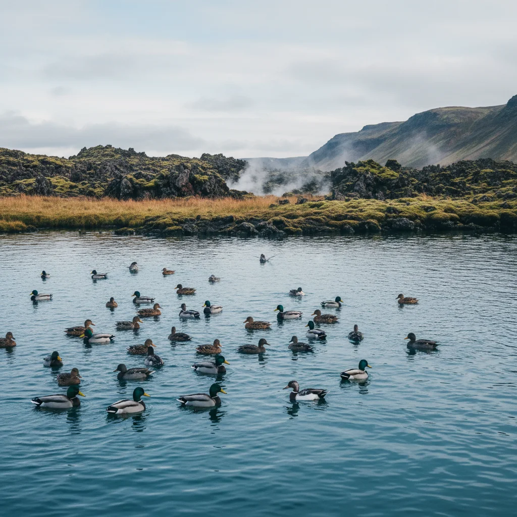 Enten und Wasservögel auf dem Mývatn-See in Nordisland
