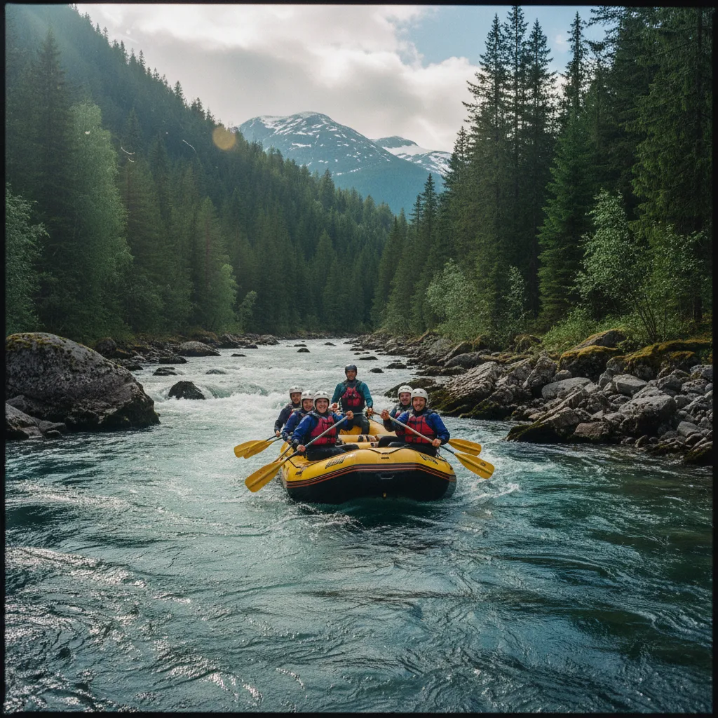 Wildwasser-Rafting auf der Stranda bei Voss