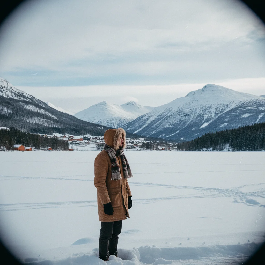 Verschneites Skigebiet Voss Resort mit Pisten und Bergen