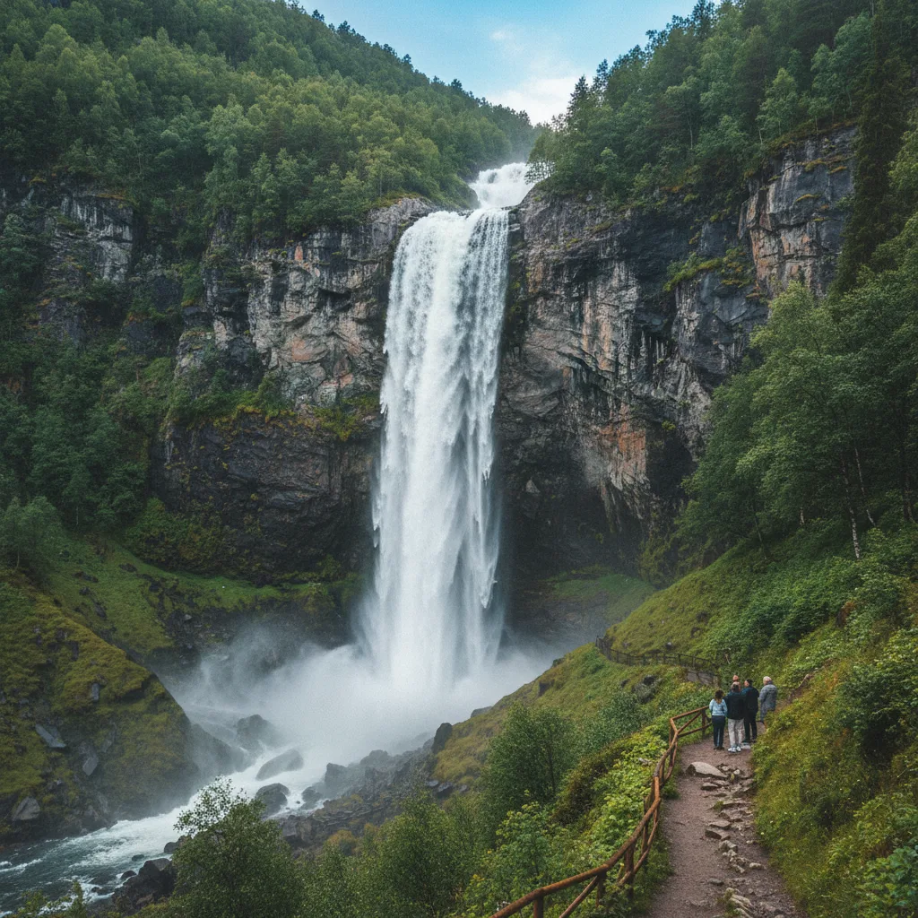 Der gewaltige Mardalsfossen stürzt 655 Meter über zwei Stufen in die Tiefe