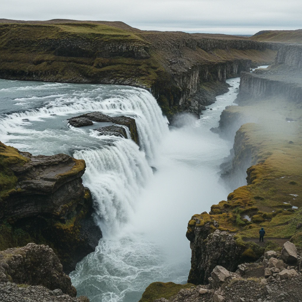 Dettifoss Wasserfall in Island mit gewaltiger Wassermasse