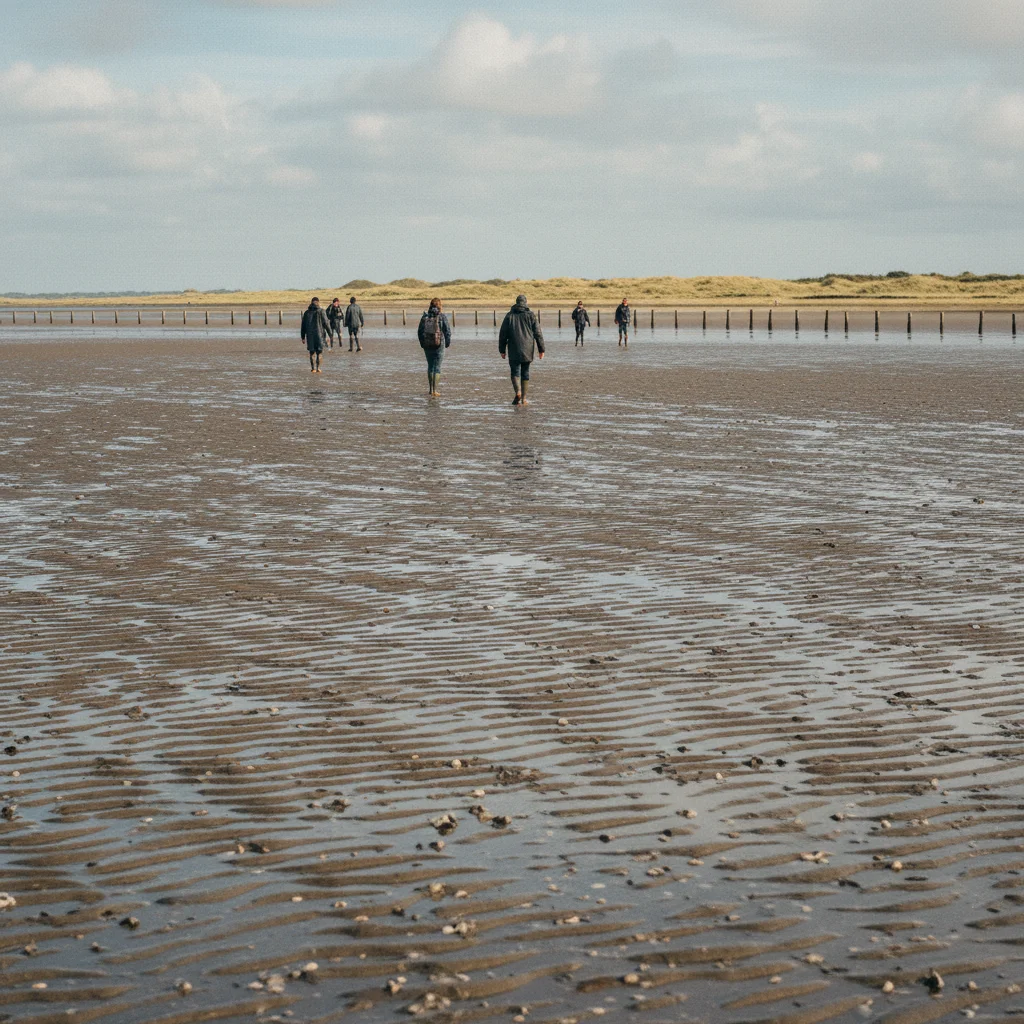 Wattwanderung im dänischen Wattenmeer bei Ebbe