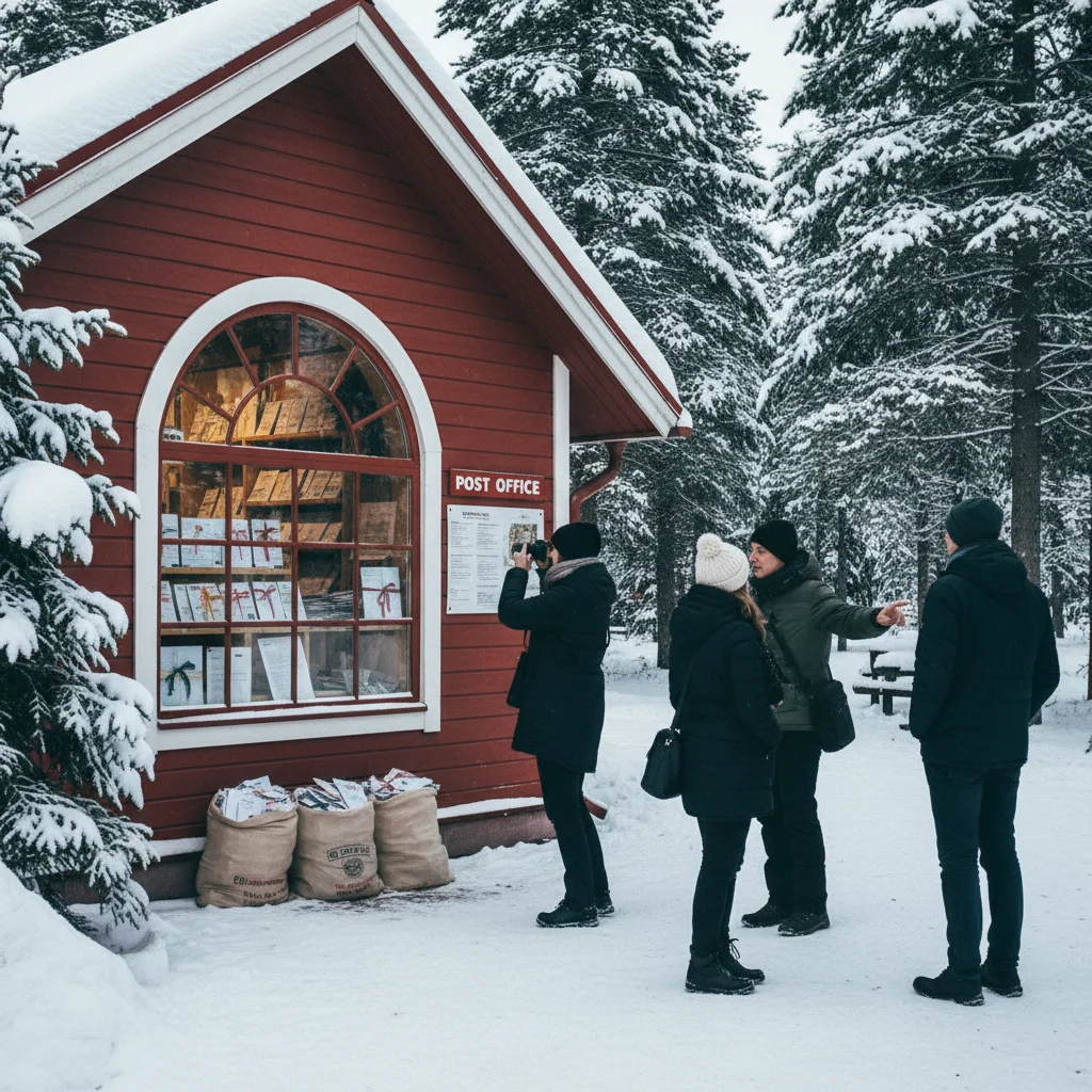 Postamt des Weihnachtsmanns in Rovaniemi mit Briefen aus aller Welt