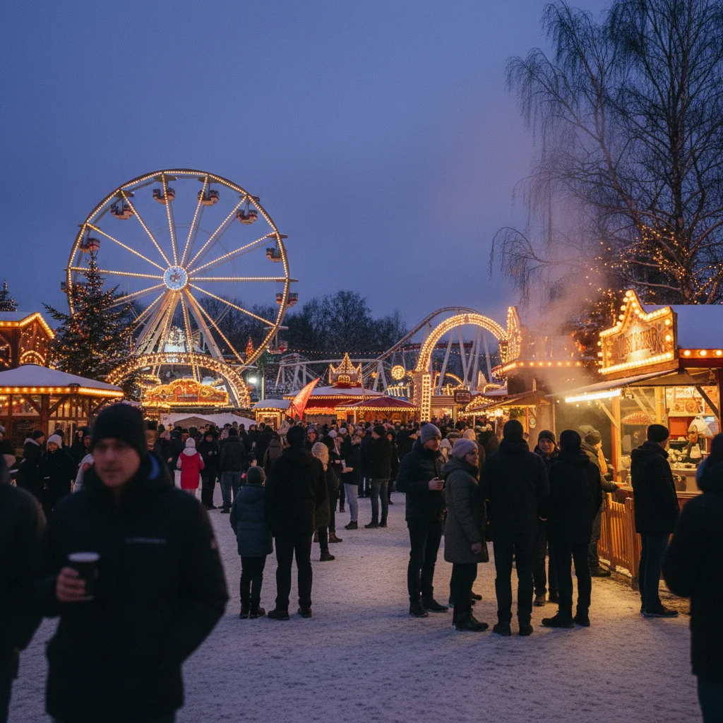 Weihnachtsbeleuchtung im Vergnügungspark Liseberg in Göteborg