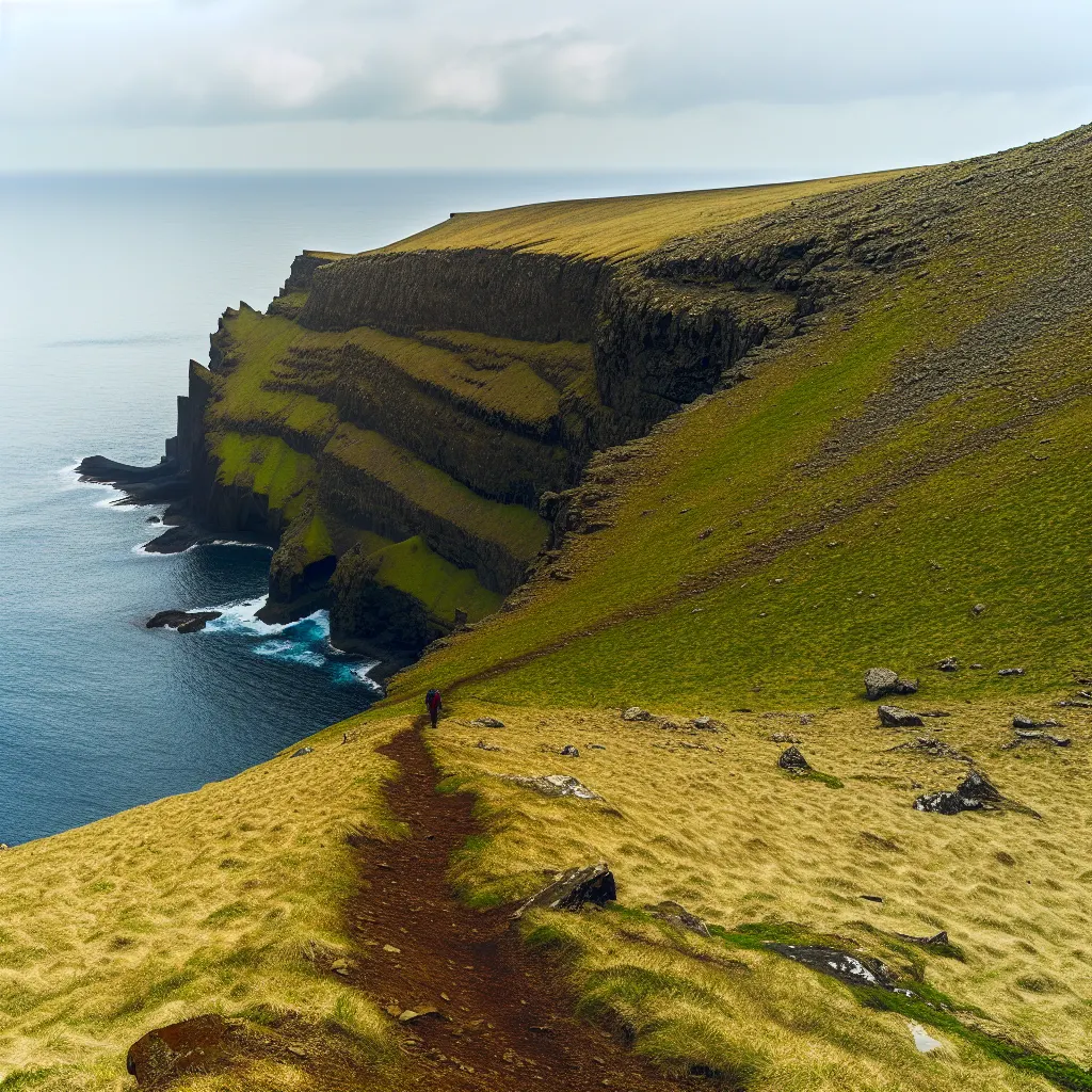 Wanderweg entlang der Steilküste in Islands Westfjorden