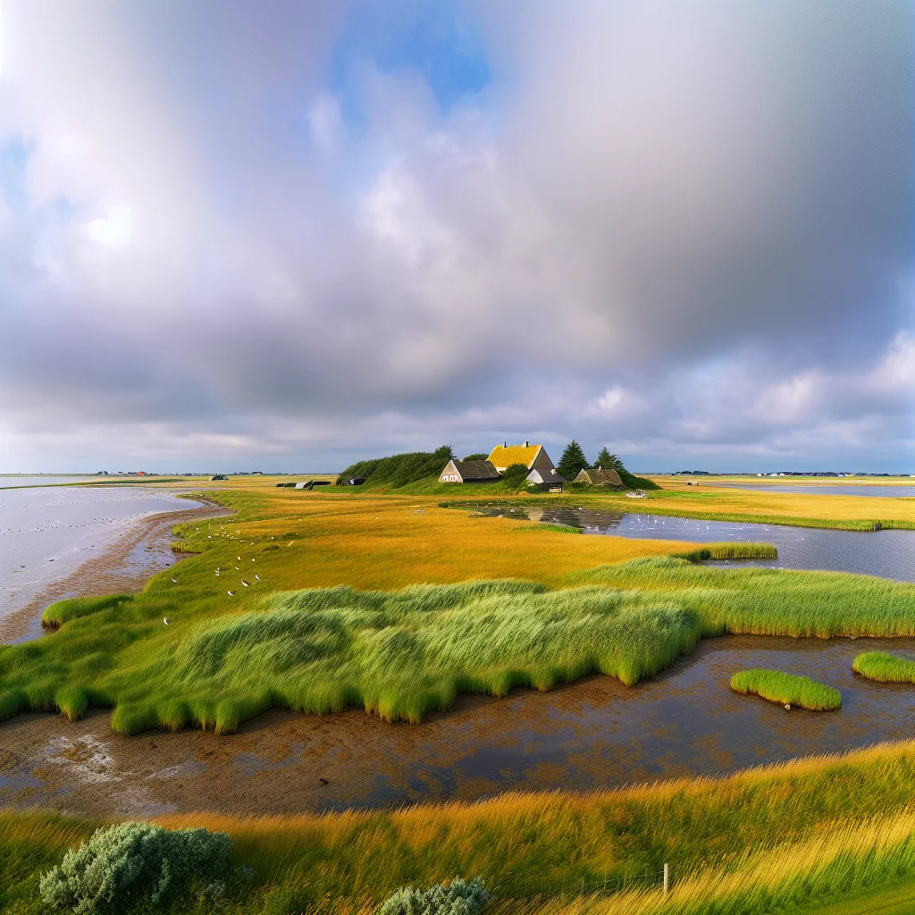 Panoramablick über den Ringkøbing Fjord in Westjütland