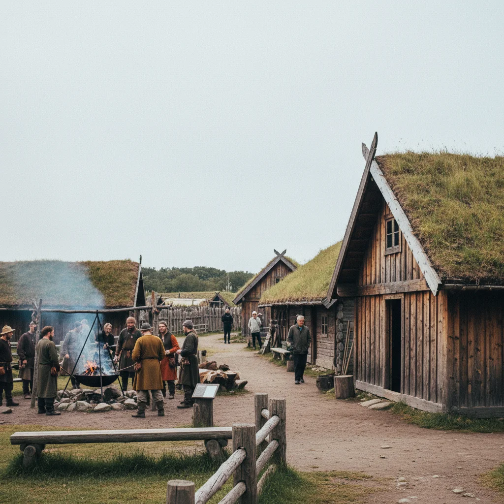 Nachgebautes Wikingerdorf im Ribe VikingeCenter