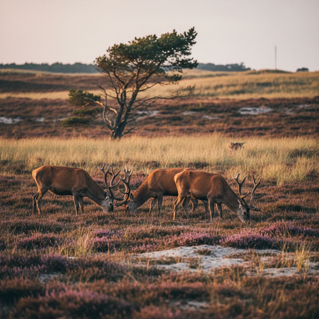 Rothirsche in der dänischen Heide