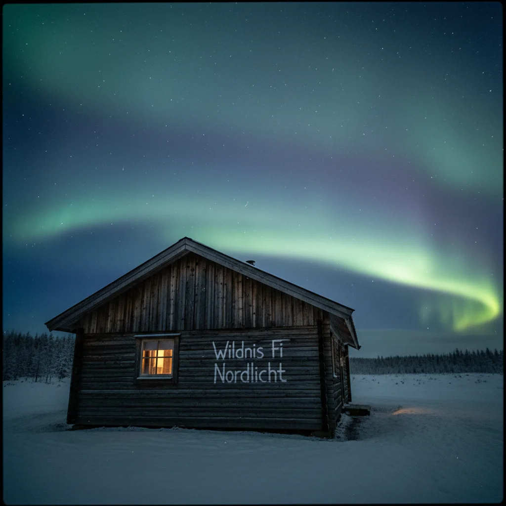 Nordlichter über der finnischen Wildnis in Lappland