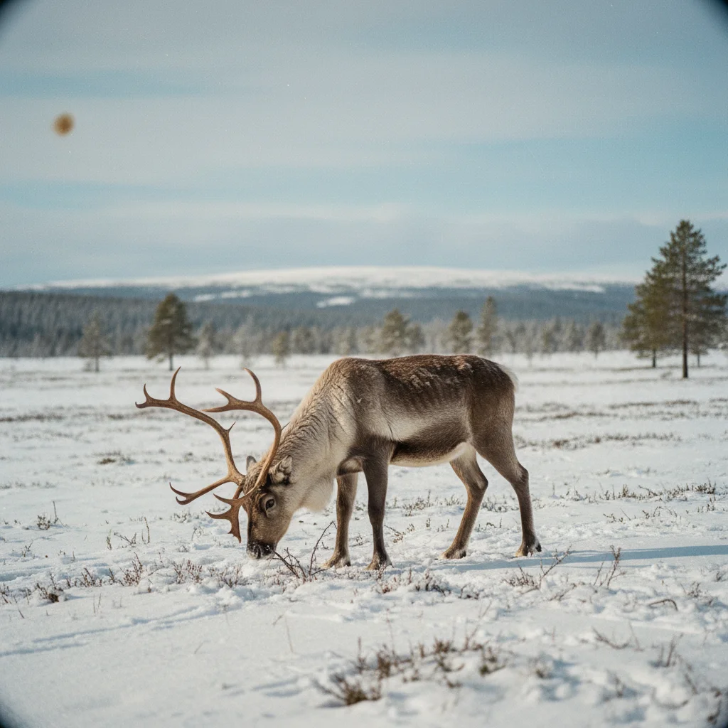 Rentiere in der lappischen Tundra