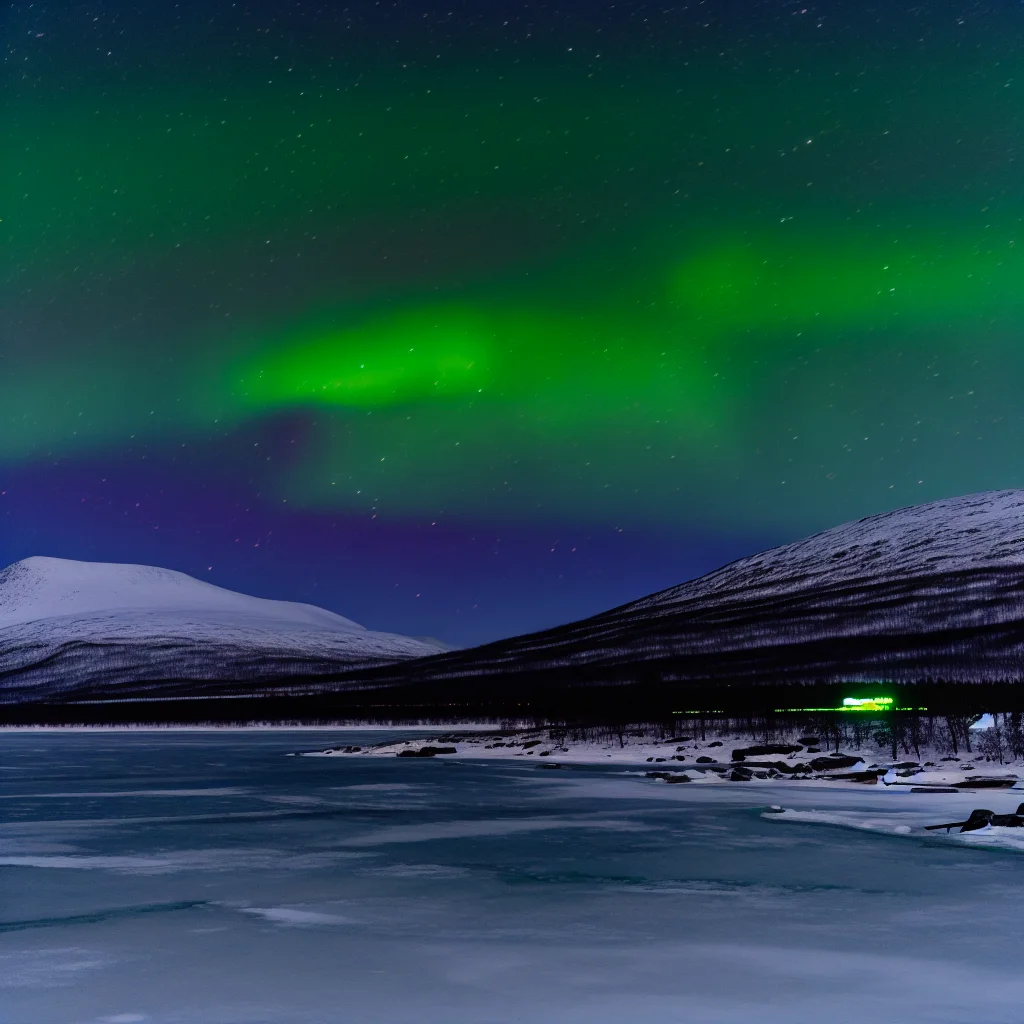 Nordlichter über dem Abisko Nationalpark in Schwedisch-Lappland