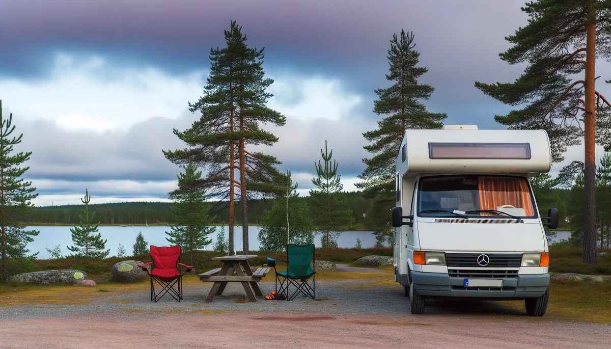 Wohnmobil am schwedischen See