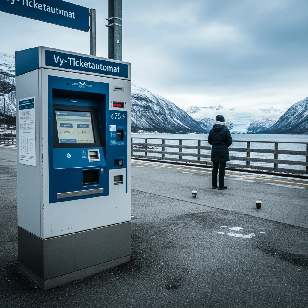 Vy-Ticketautomat an einem norwegischen Bahnhof