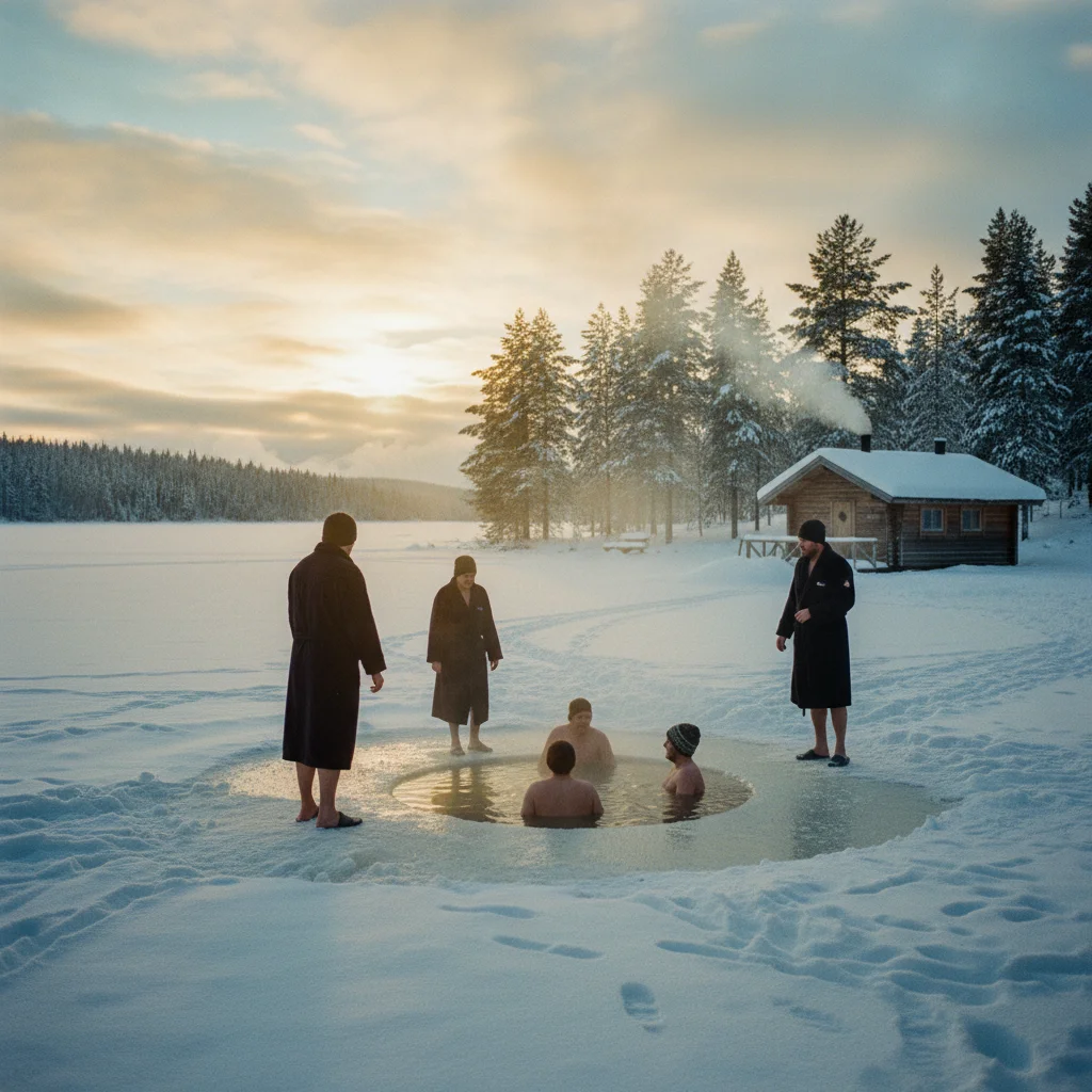 Eisbaden in Finnland