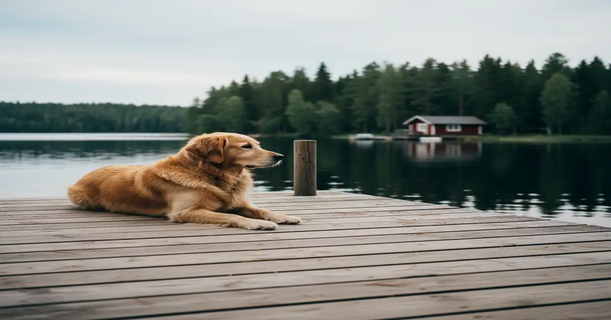 Mökki Finnland mit Hund