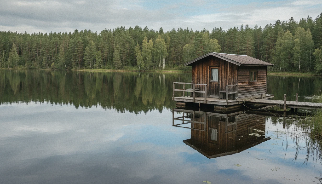 Schwimmendes Ferienhaus in Schweden