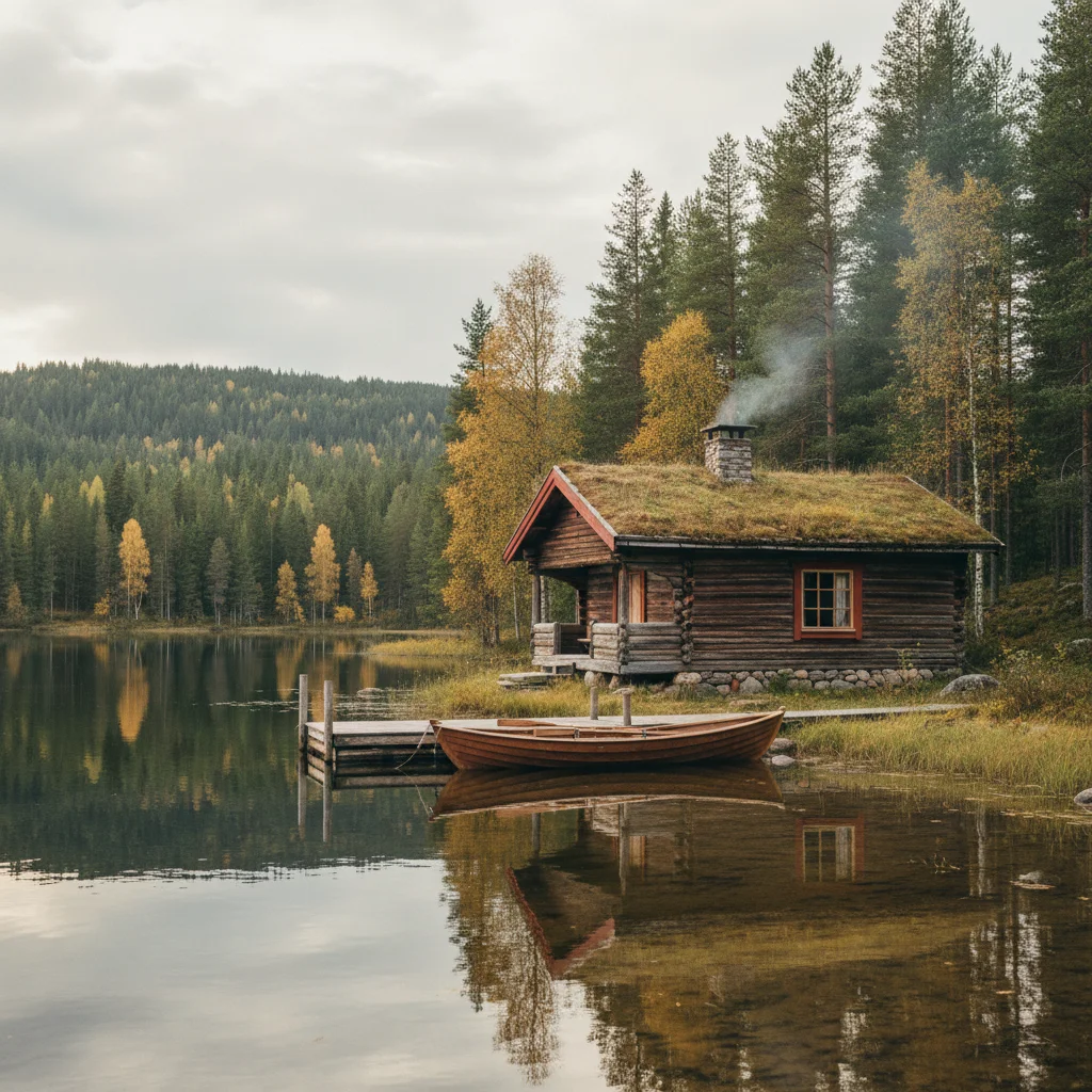 Mökki: Finnisches Ferienhaus am See