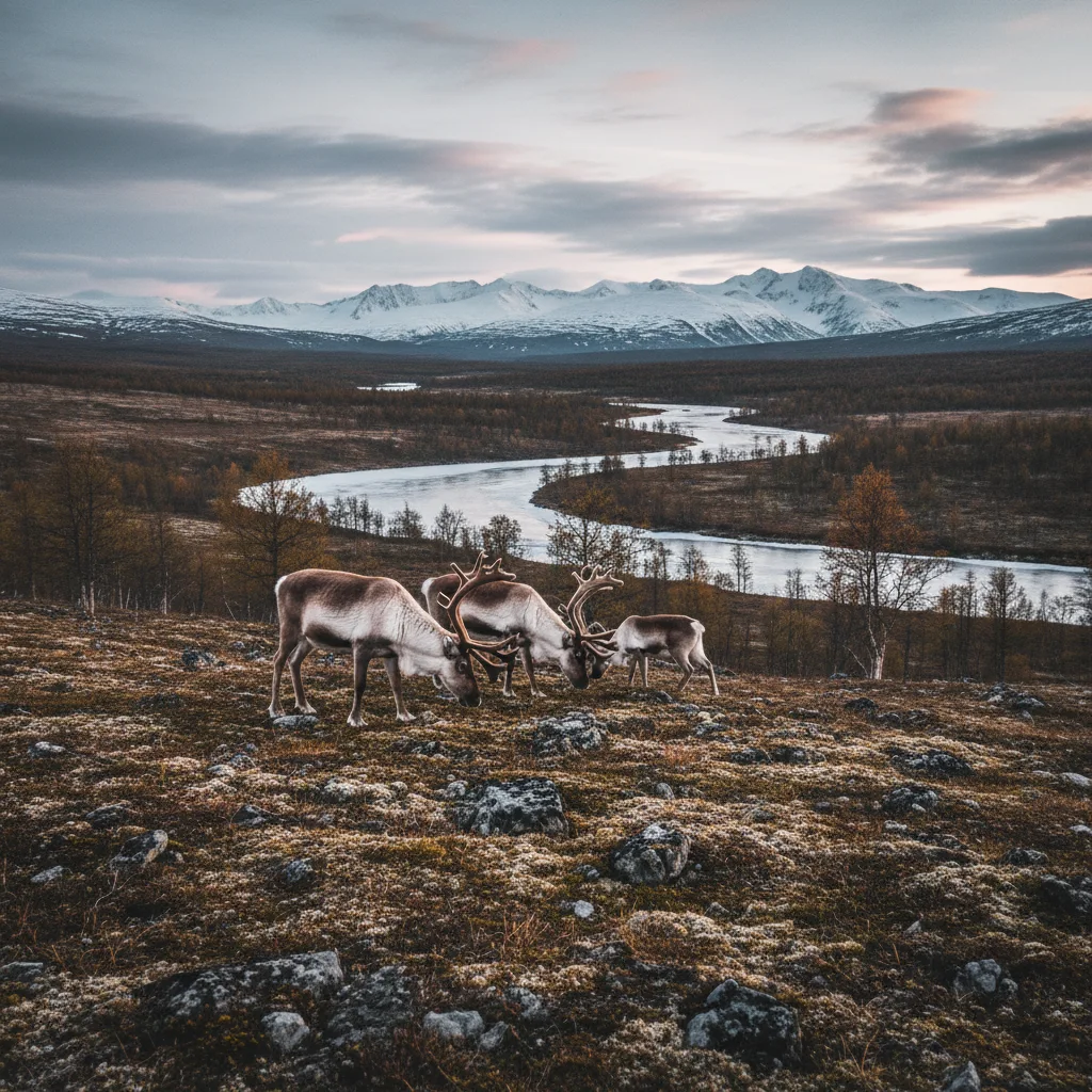 Rentiere in Lappland